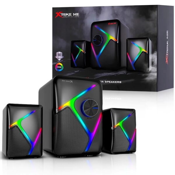 Caixa de Som Gamer 2.1 Xtrike-ME SK-610 para PC Notebook RGB