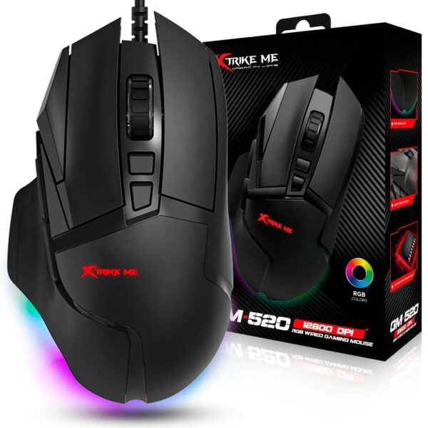 Mouse Gamer Xtrike-ME GM-520 USB c Led RGB 12800dpi 1000Mhz