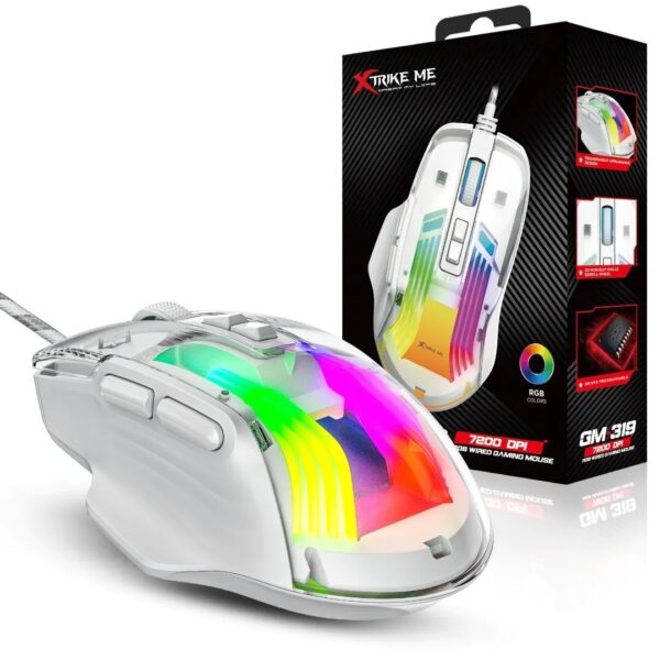 Mouse Gamer Xtrike-ME GM-319 Transparente 7200DPI