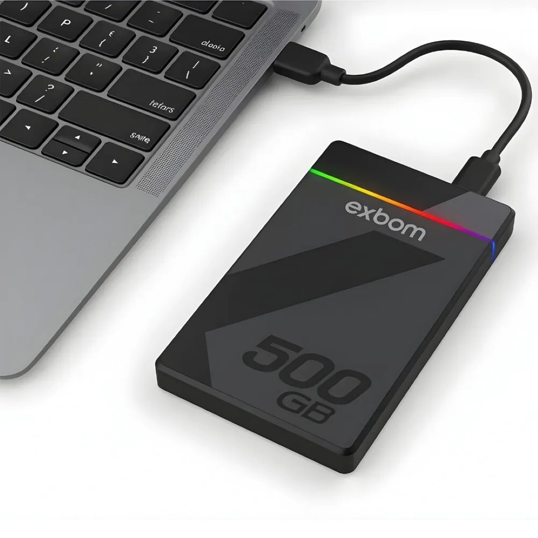 HD Externo Exbom 500GB 2.5'' USB 3.1 Tipo-C Slim para PC e Consoles ...