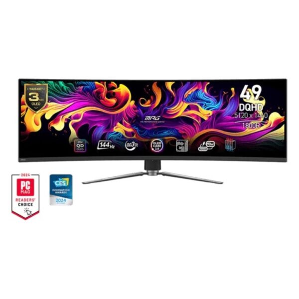 Monitor 49'' MSi MPG 491CQP Curvo QD-OLED DQHD 5120x1440 144HZ 0.03MS 9S6-3FA84T-002