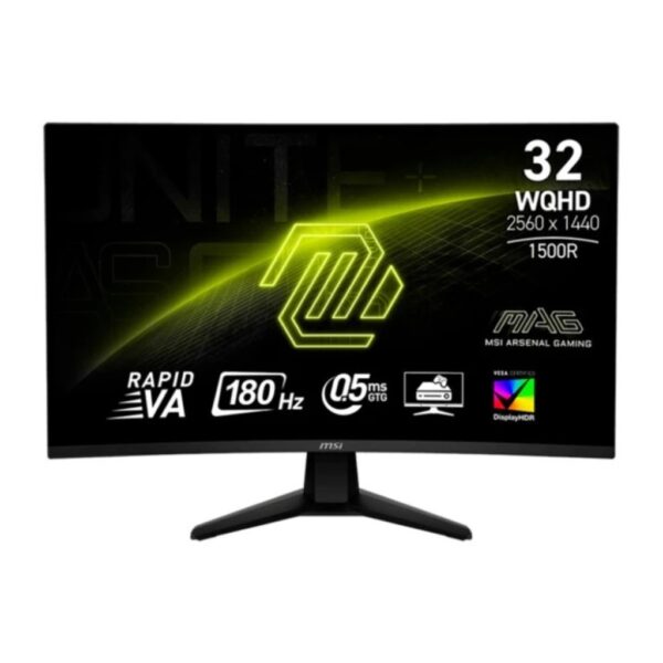 Monitor 31.5" MSi MAG 32CQ6F LED CURVO 1500R WQHD 2560X1440 180HZ 0.5MS 9S6-3DC91M-004