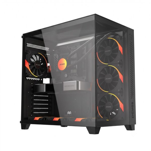 Gabinete Gamer Pcyes Forcefield Max Black Vulcan - Gffmaxbv