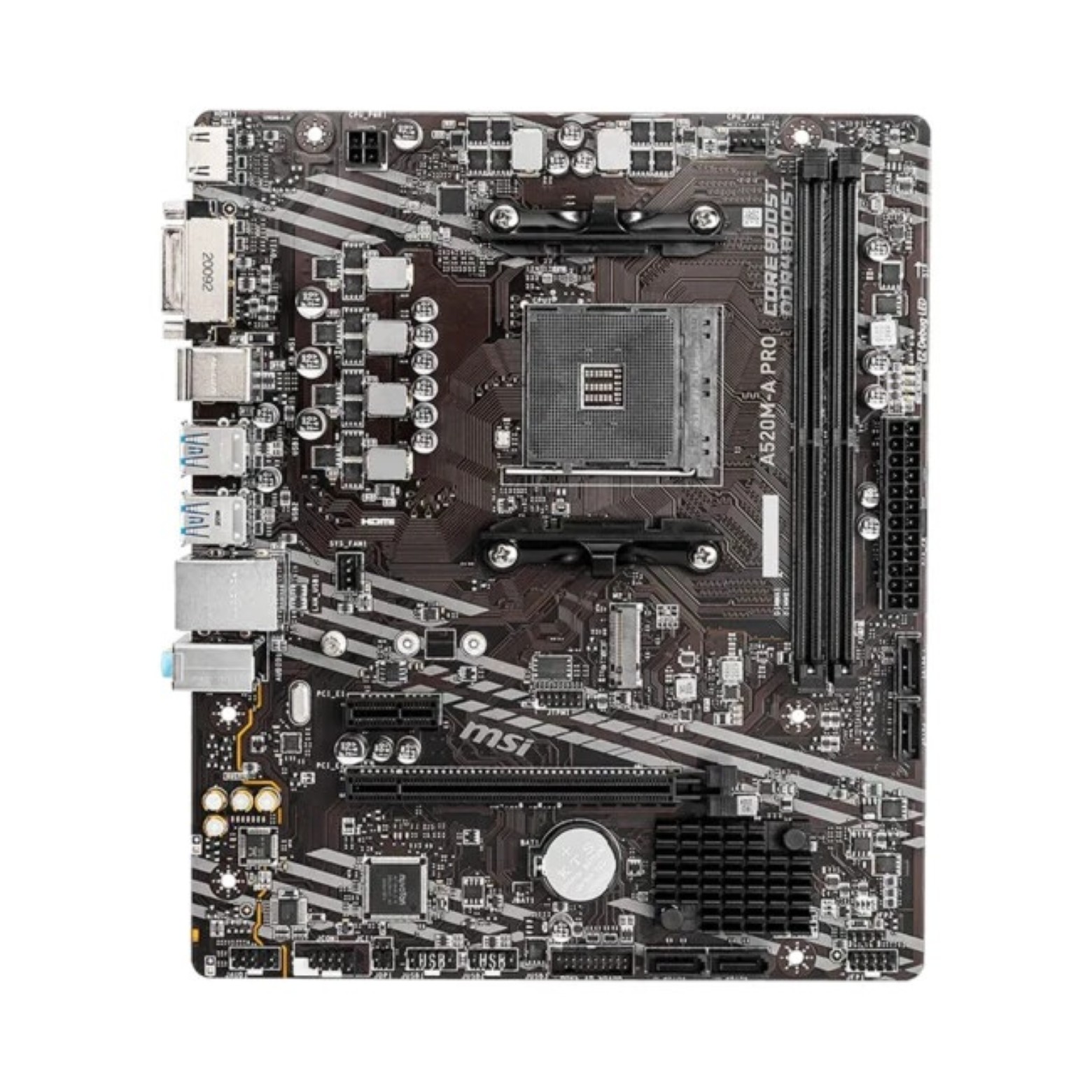 Placa-Mãe MSI A520M-A PRO, Chipset AMD A520, Socket AM4, DDR4, M.2 NVMe, Micro-ATX – 911-7C96-065 - Imagem 4