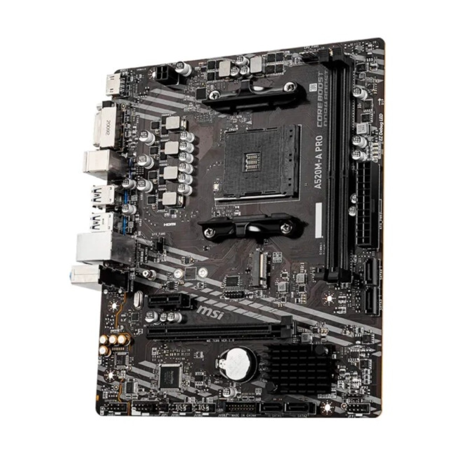 Placa-Mãe MSI A520M-A PRO, Chipset AMD A520, Socket AM4, DDR4, M.2 NVMe, Micro-ATX – 911-7C96-065 - Imagem 3
