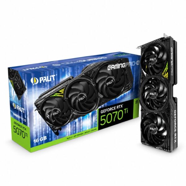 Placa de Vídeo Palit GeForce RTX 5070 Ti GamingPro-S 16GB GDDR7 256-Bits PCIe 5.0 Triple Fan - NE7507T019T2-GB2031U